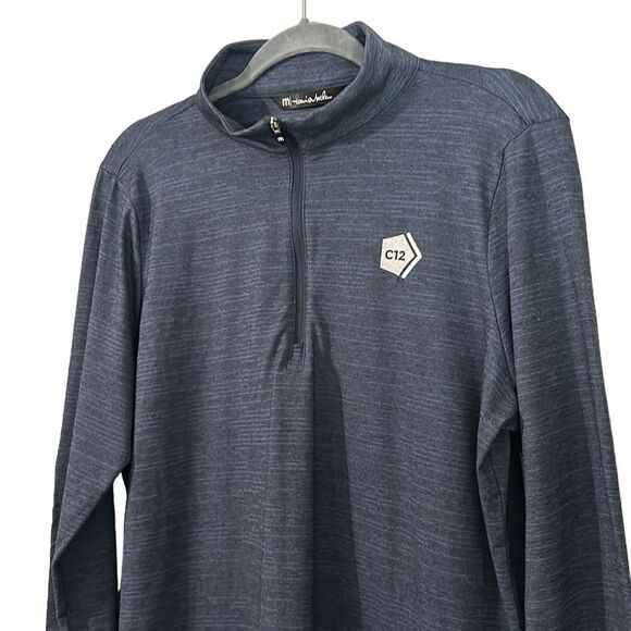 Travis Mathew Navy Heather Crestview 1/4 Zip Logo Size XL - Picture 4 of 10